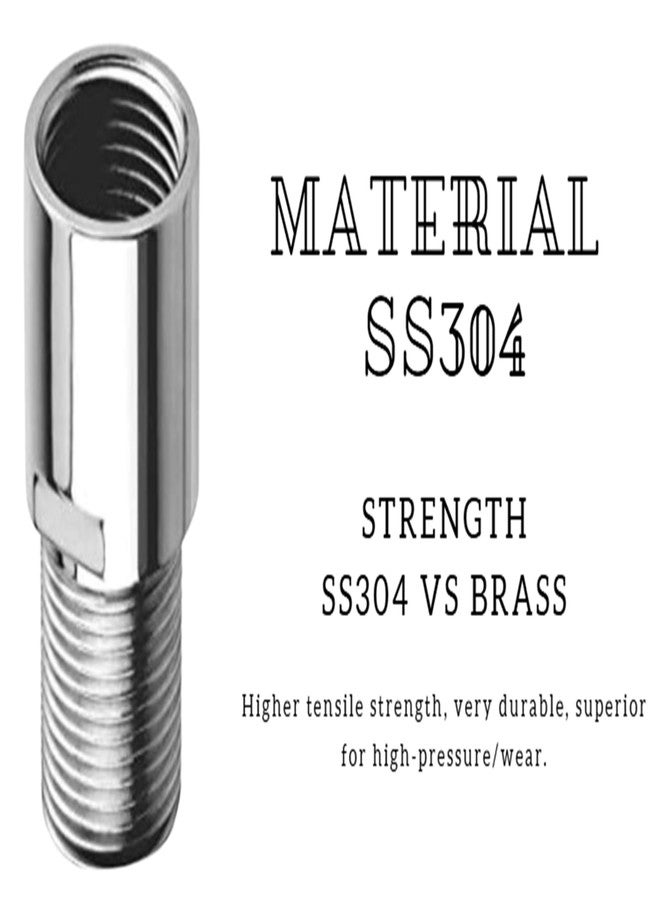 JAGGER وصلة تمديد صنبور JAGGER JAG393 SS304 لمقاس سن الصنبور (½ بوصة) | موصل شديد التحمل، مقاوم للصدأ، مانع للتسرب لصنابير الحمامات والمطابخ [عبوة من 4 قطع] (3 بوصة) - Image 2